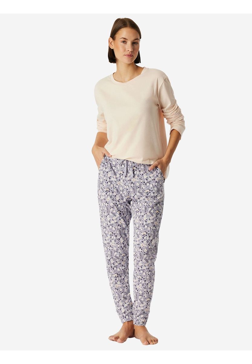 Loungewear-Hose mit Blumenmuster und Tunnelzug