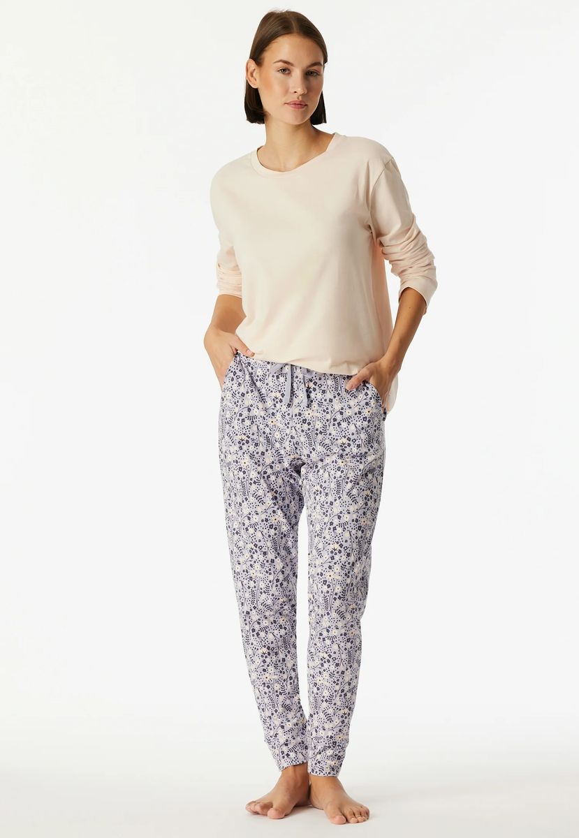 Loungewear-Hose mit Blumenmuster und Tunnelzug