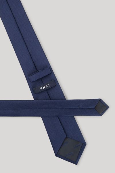 JOOP! Marineblaue, strukturierte Krawatte aus Seiden-Leinen-Mischung für Herren