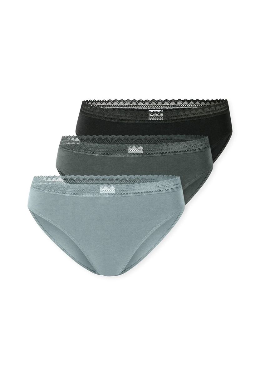 Damen Baumwollslips mit Spitze Dreierpack