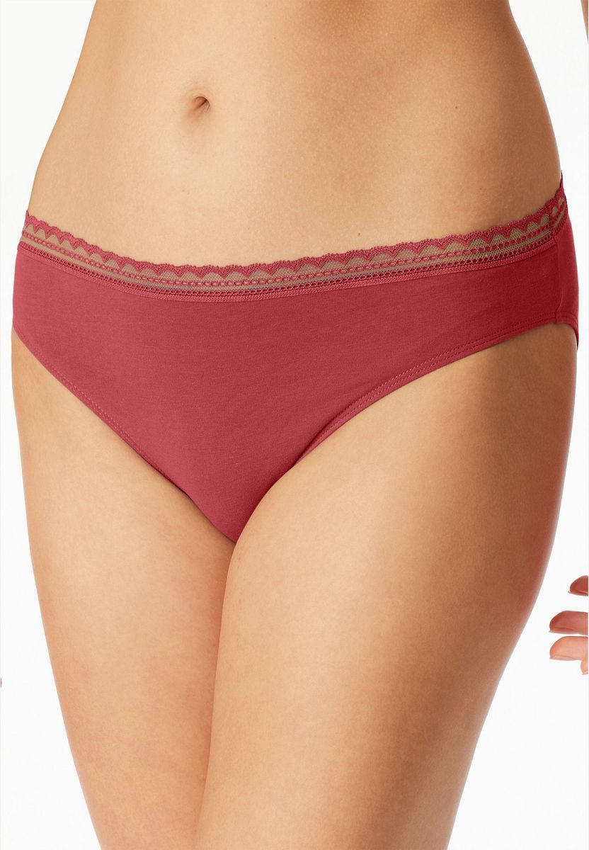 Baumwollmix Slips mit Spitze, 3er-Pack