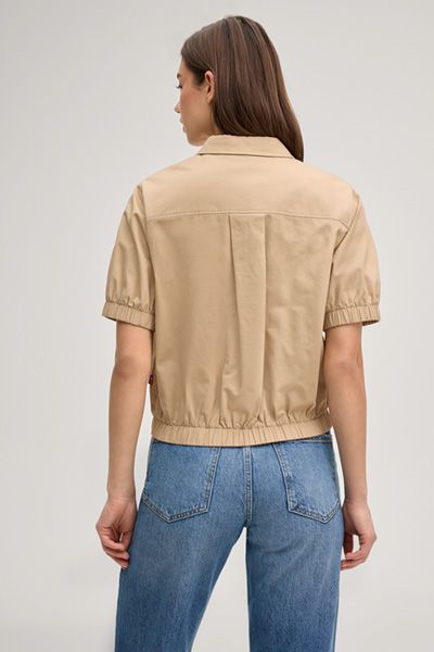 Levi's Biddy beige Baumwollmischung kurzärmlige Bluse