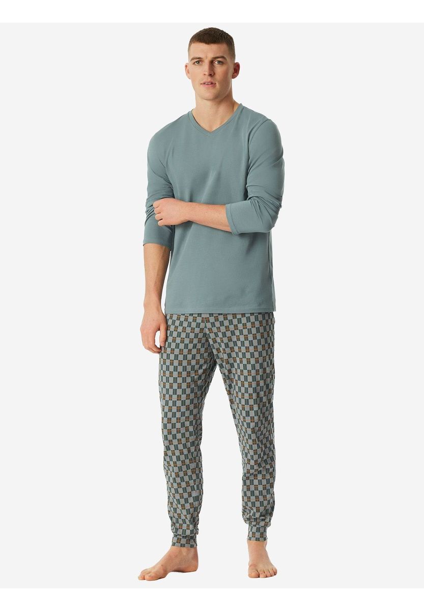 Herren Schlafanzug mit V-Ausschnitt
