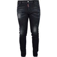 Schwarze Slim-Fit Jeans im Used-Look