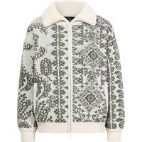 Strickjacke mit Reißverschluss und Muster