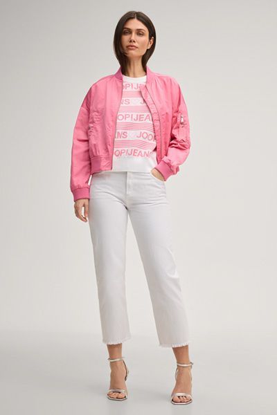 JOOP! Jeans Karie Rosa und Weißes Strick-T-Shirt aus Baumwolle