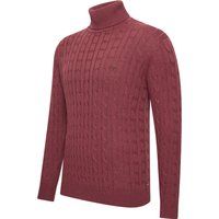 Rollkragenpullover mit Zopfmuster