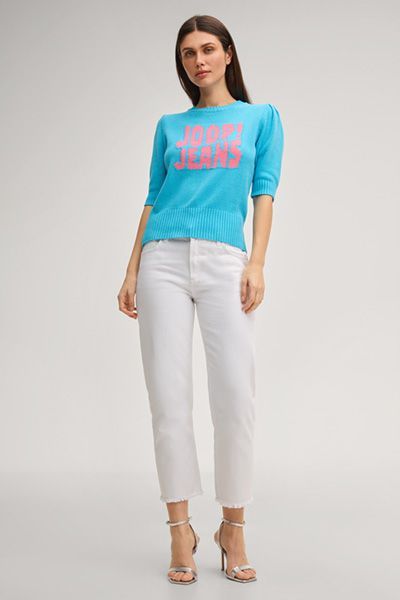 JOOP! Jeans Kalama Damen Türkis Logo Baumwollmischung Pullover