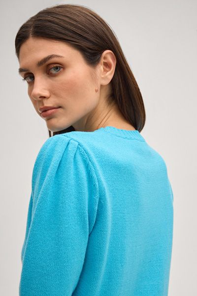 JOOP! Jeans Kalama Damen Türkis Logo Baumwollmischung Pullover