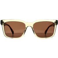 Sonnenbrille mit eckigem Rahmen, braune Gläser