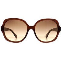 Braune übergroße Cat-Eye-Sonnenbrille