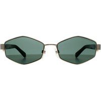 Geometrische Sonnenbrille mit grünen Gläsern