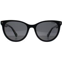 Runde polarisierte Sonnenbrille in Schwarz