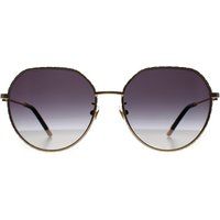 Runde goldfarbene Sonnenbrille mit Farbverlauf
