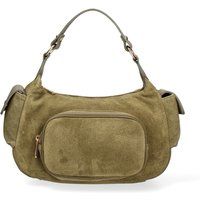 Wildleder-Schultertasche mit Tasche
