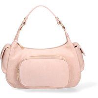 Wildleder-Schultertasche mit Tasche