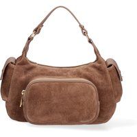 Wildleder-Schultertasche mit Tasche