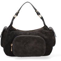 Wildleder-Schultertasche mit Tasche
