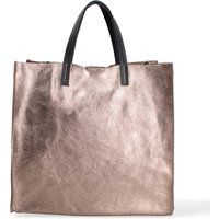 Schultertasche aus Metallic-Leder