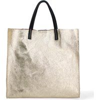Schultertasche aus Metallic-Leder