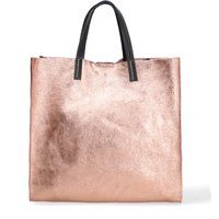 Schultertasche aus Metallic-Leder