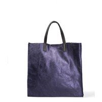 Schultertasche aus Metallic-Leder