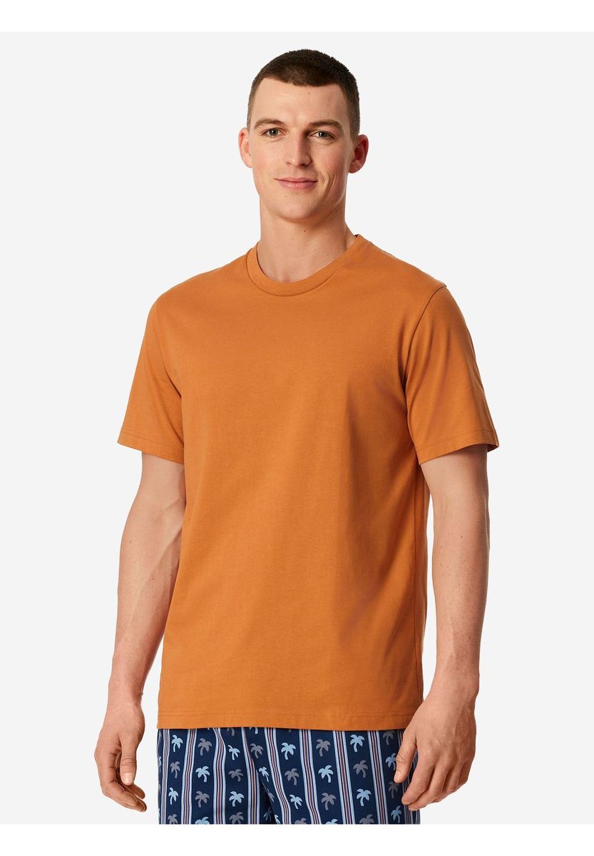 Locker geschnittenes einfarbiges Baumwoll-T-Shirt