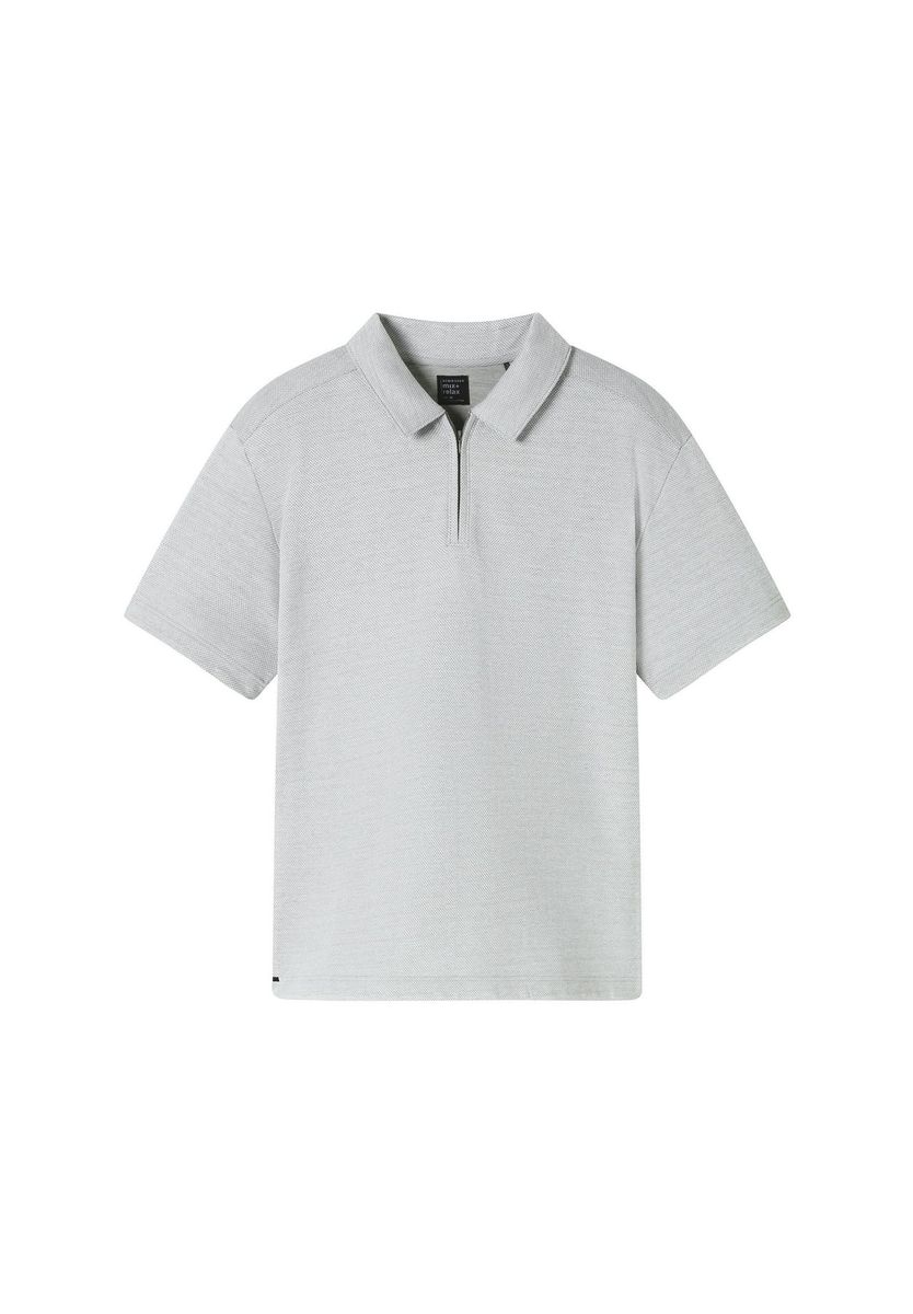 Herren Heathered Strick Zip Polohemd