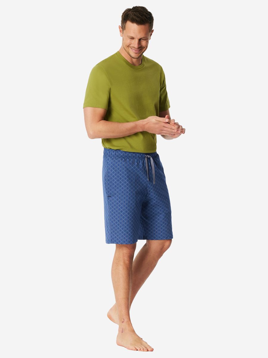 Herren Lounge Shorts mit blauem Muster