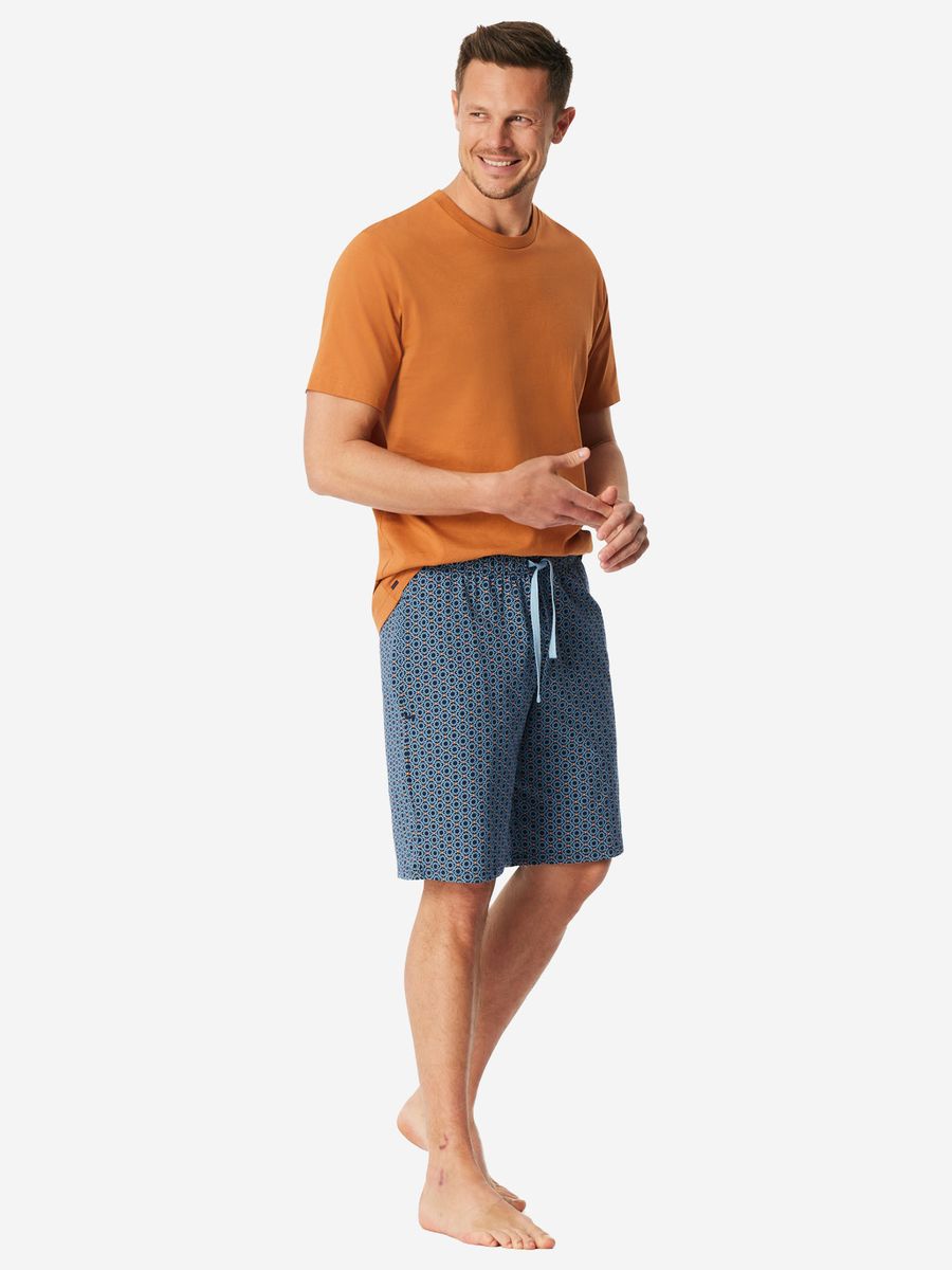 Herren Lounge Shorts mit blauem Muster