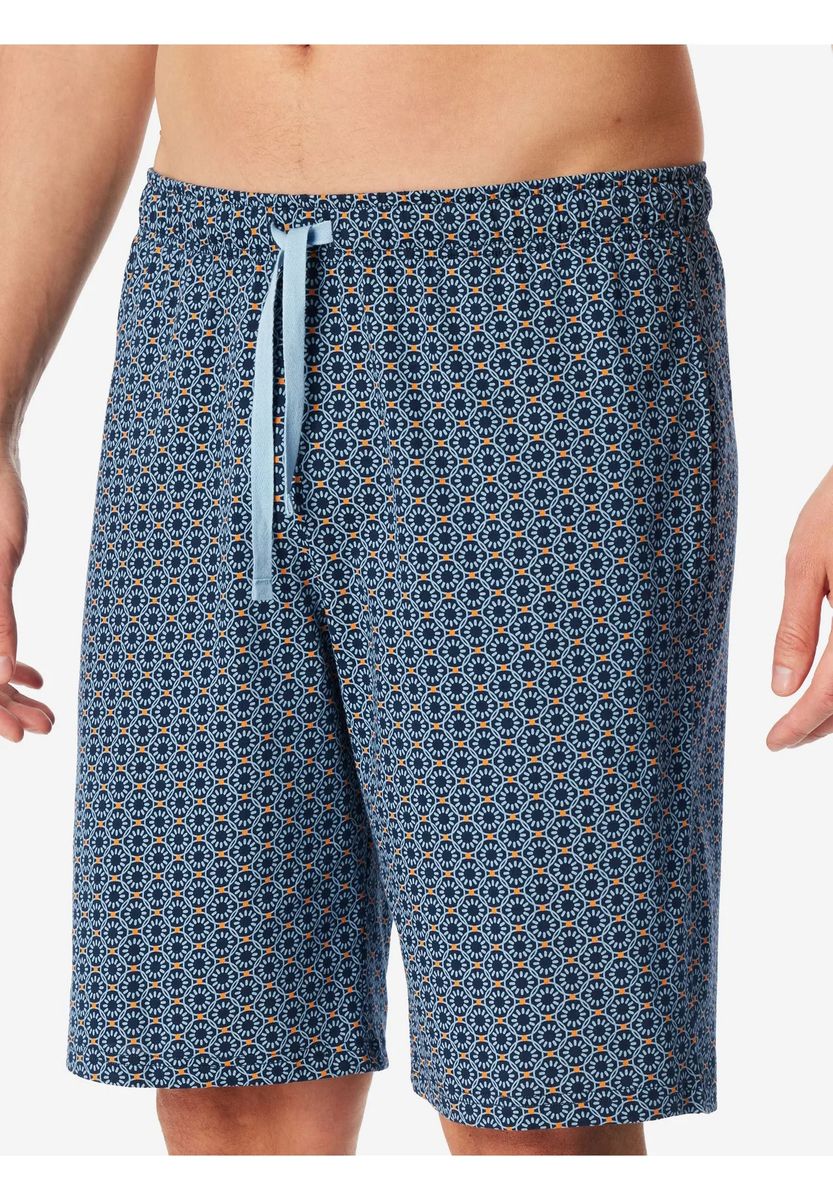Herren Lounge Shorts mit blauem Muster