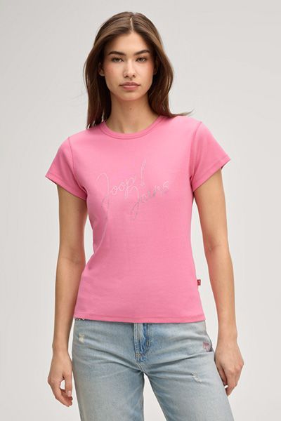 Joop Jeans Tineta Pink T-Shirt mit Strasslogo-Design