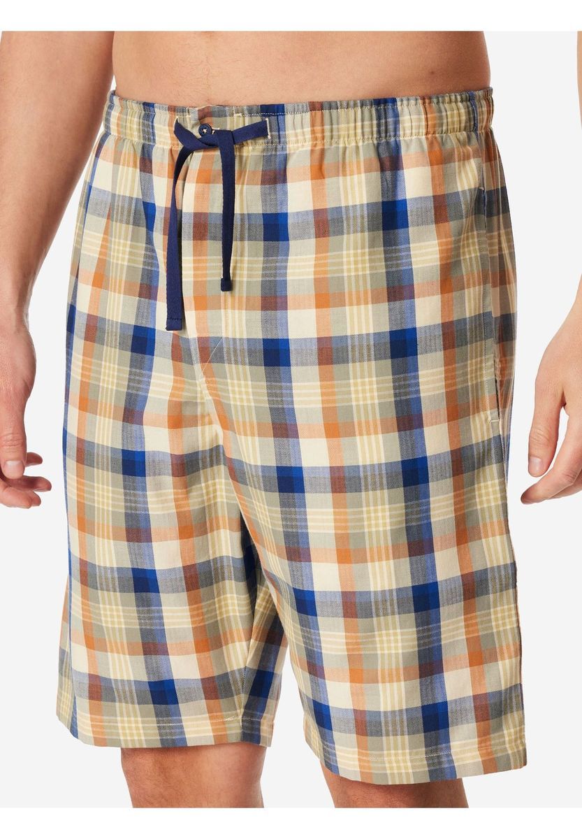 Geruite Baumwoll-Lounge-Bermuda-Shorts