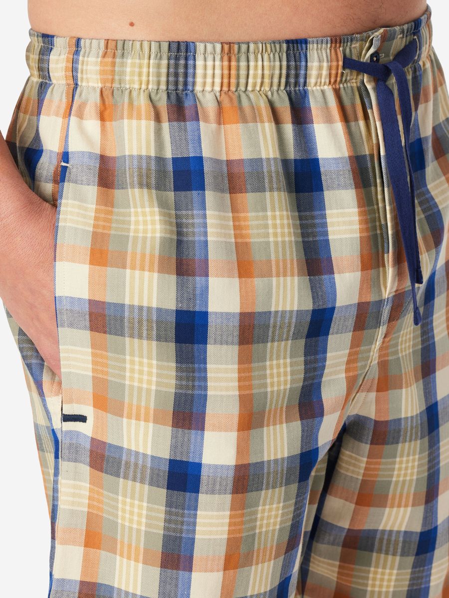 Geruite Baumwoll-Lounge-Bermuda-Shorts