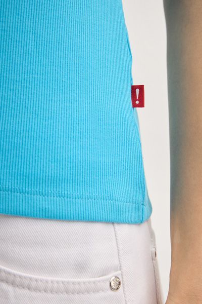 Joop! Jeans Tineta Türkisfarbenes T-Shirt mit Glitzerlogo