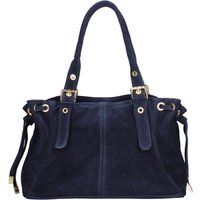 Schultertasche aus Wildleder mit Schnallen