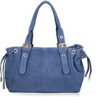 Schultertasche aus Wildleder mit Schnallen