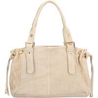Schultertasche aus Wildleder mit Schnallen
