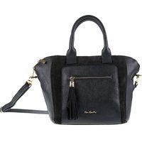 Ledersatteltasche mit Wildlederakzenten