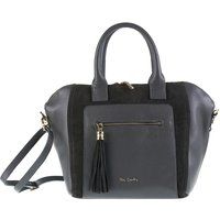 Ledersatteltasche mit Wildlederakzenten
