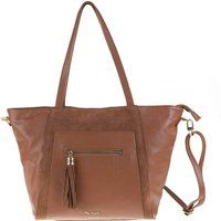 Ledersatteltasche mit Wildlederakzenten