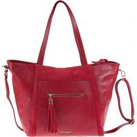 Ledersatteltasche mit Wildlederakzenten