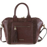 Ledersatteltasche mit Wildlederakzenten