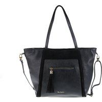 Ledersatteltasche mit Wildlederakzenten