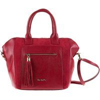 Ledersatteltasche mit Wildlederakzenten