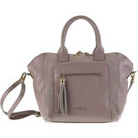 Ledersatteltasche mit Wildlederakzenten