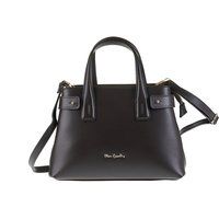 Klassische strukturierte Leder-Tasche mit Griff