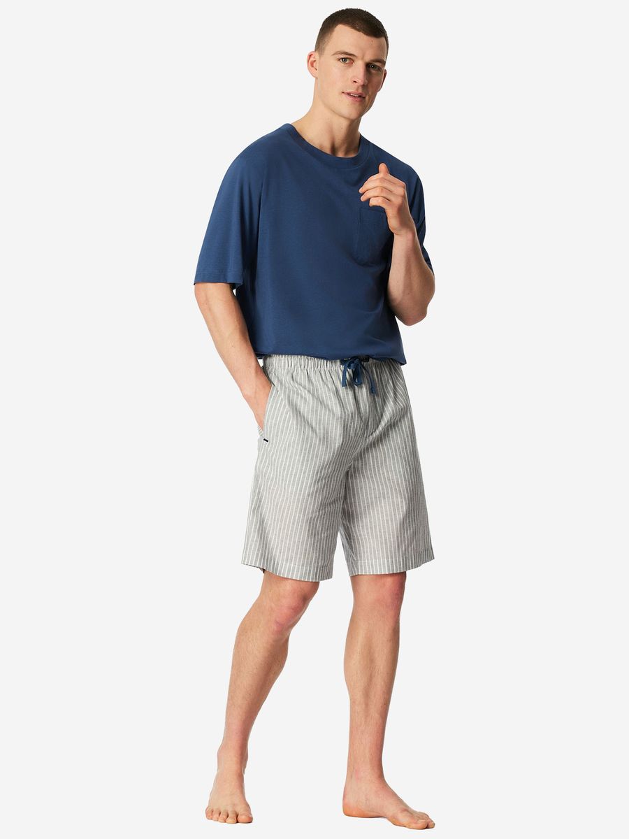 Gerautete Baumwoll-Loungeshorts Bermuda