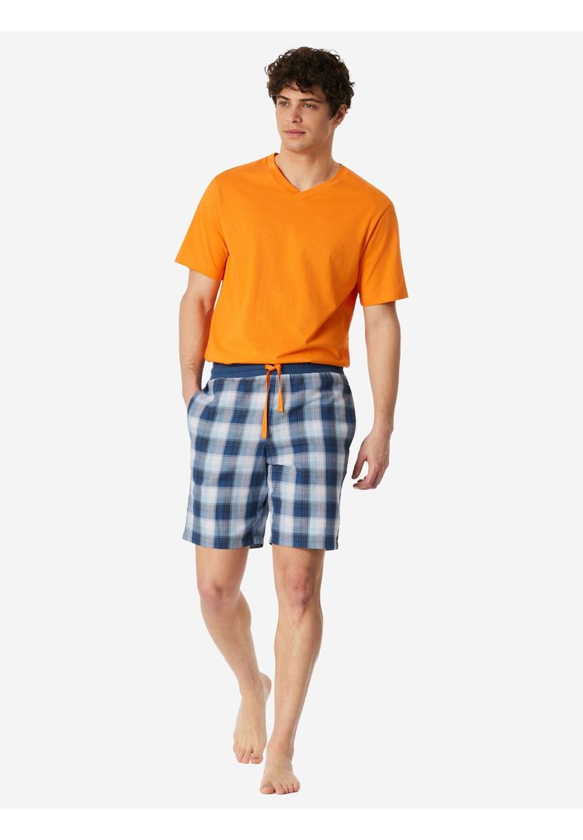 Gerautete Baumwoll-Loungeshorts Bermuda