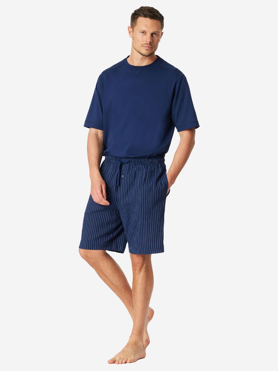 Gerautete Baumwoll-Loungeshorts Bermuda